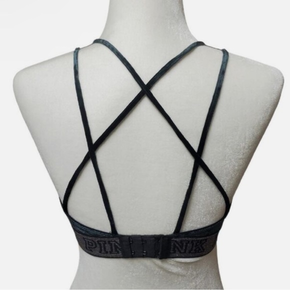 Victoria's Secret PINK Velvet Velour Triangle Bralette Bra Size Medium - Picture 5 of 6
